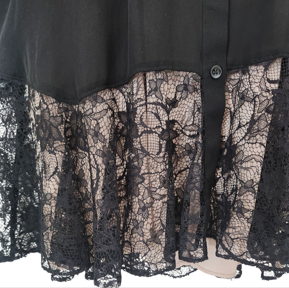 Alice + Olivia Raquel Lace Floral Button Down Silk Dress - Picture 11 of 12